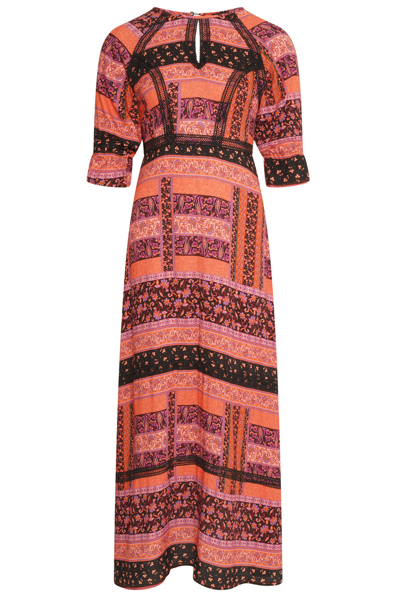 Alyssa Floral Print Mix Midi Dress  L'Atelier London