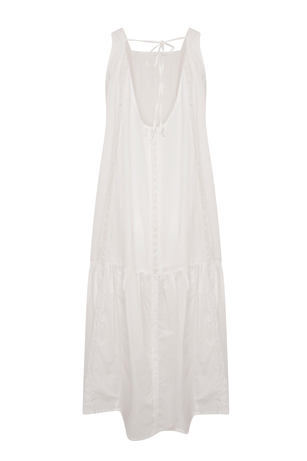 Isabella White Cotton Midi Dress