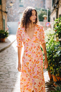Solange Floral Front Button Midi Dress