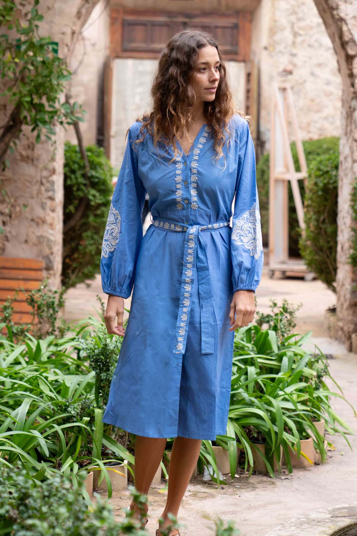 Midi Shirt Blue Silk Shirt Dress Shop Hem Textured Midi Shirt